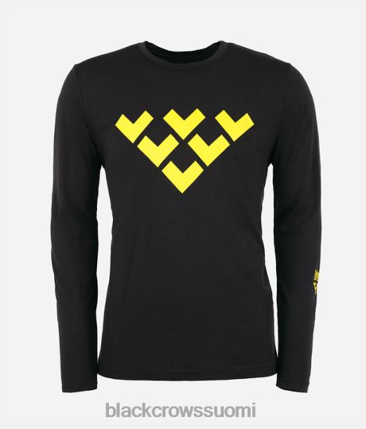 vaatteet Black Crows Chevron merino sekoitus pitkähihainen t-paita musta-keltainen miehet Z848V171