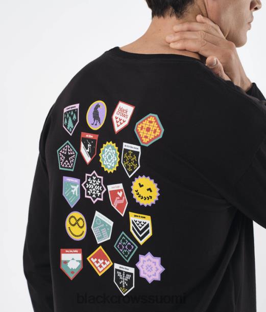 vaatteet Black Crows blason pitkähihainen t-paita musta miehet Z848V194