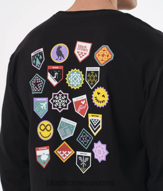 vaatteet Black Crows blason pitkähihainen t-paita musta miehet Z848V194