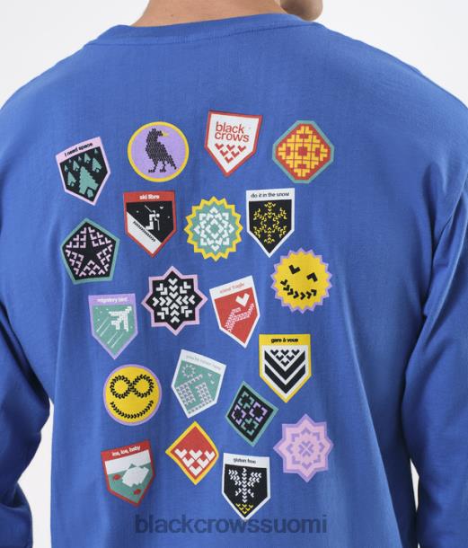 vaatteet Black Crows blason pitkähihainen t-paita sininen miehet Z848V190