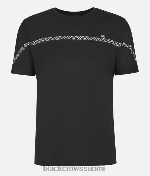 vaatteet Black Crows lyhythihainen merino-paita musta valkoinen miehet Z848V178