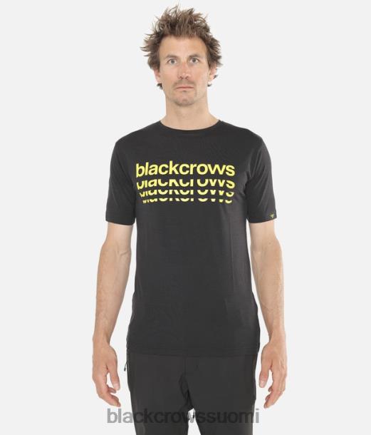 vaatteet Black Crows merino bc lyhythihainen t-paita musta-keltainen miehet Z848V174