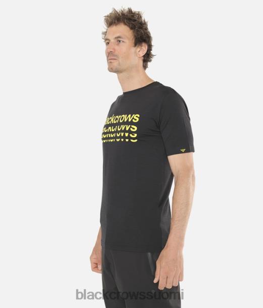 vaatteet Black Crows merino bc lyhythihainen t-paita musta-keltainen miehet Z848V174