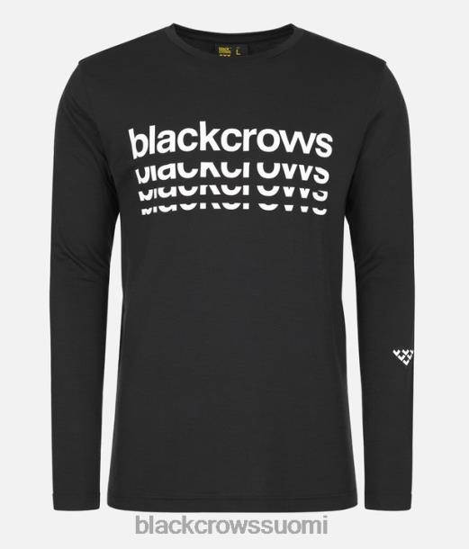 vaatteet Black Crows merino bc pitkähihainen t-paita musta valkoinen miehet Z848V177