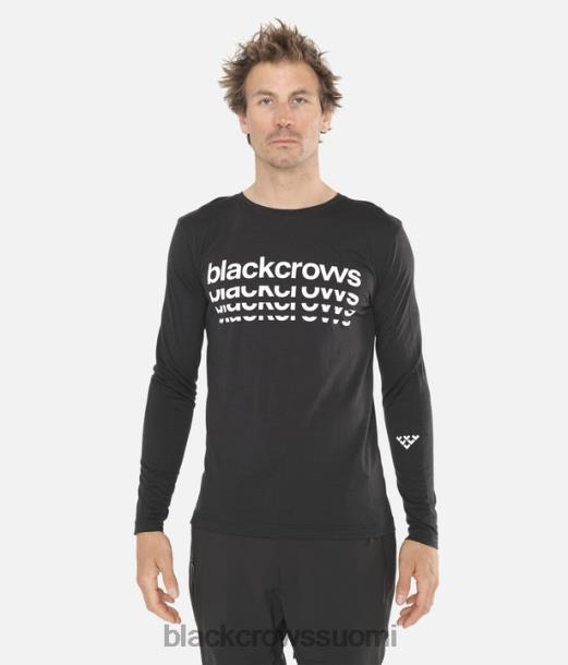 vaatteet Black Crows merino bc pitkähihainen t-paita musta valkoinen miehet Z848V177