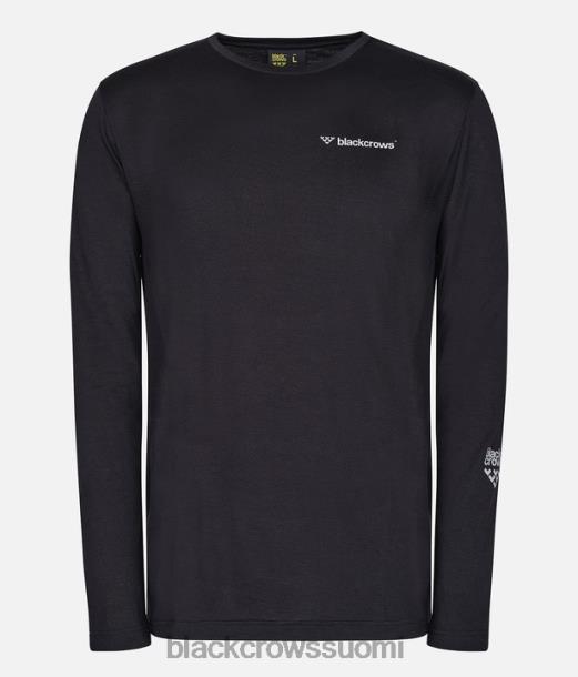 vaatteet Black Crows merino blend pitkähihainen t-paita musta miehet Z848V184