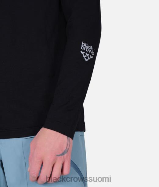 vaatteet Black Crows merino blend pitkähihainen t-paita musta miehet Z848V184