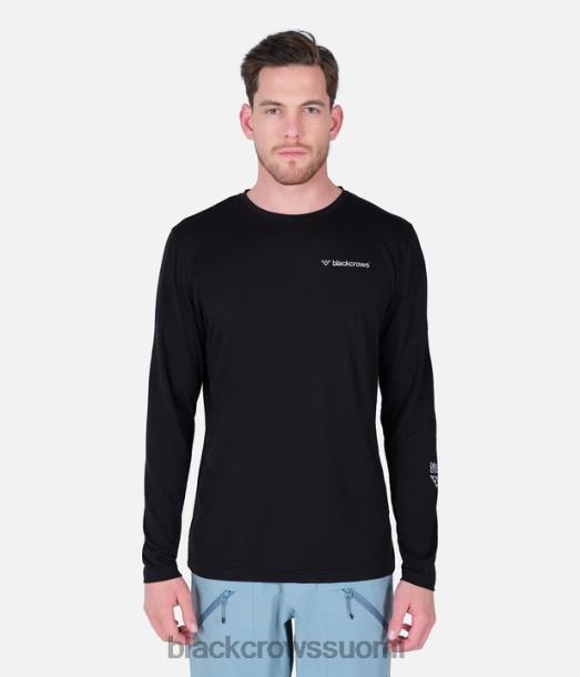 vaatteet Black Crows merino blend pitkähihainen t-paita musta miehet Z848V184