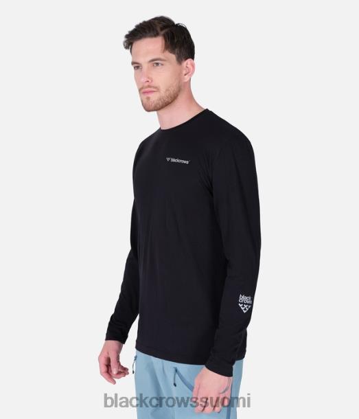 vaatteet Black Crows merino blend pitkähihainen t-paita musta miehet Z848V184