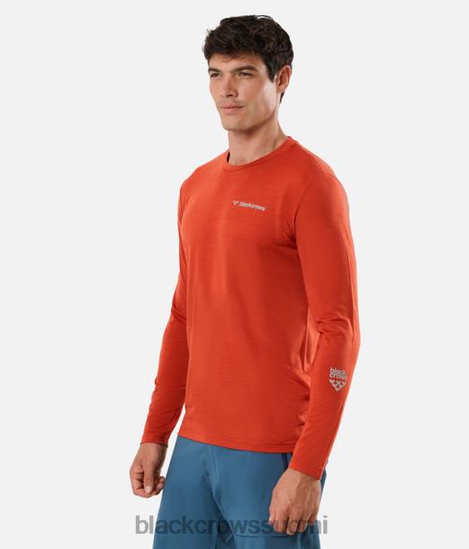 vaatteet Black Crows merino blend pitkähihainen t-paita ruosteen punainen miehet Z848V147