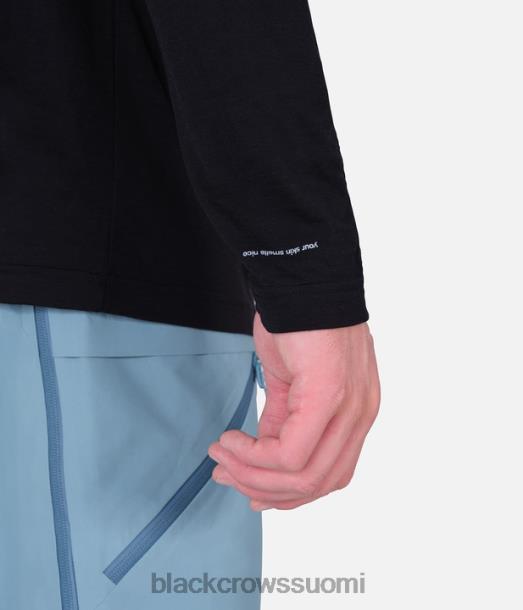 vaatteet Black Crows merino sekoitus huppari t-paita musta miehet Z848V182