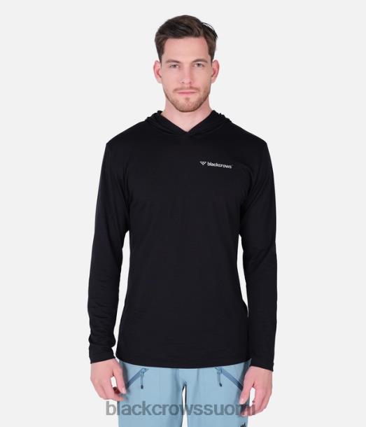 vaatteet Black Crows merino sekoitus huppari t-paita musta miehet Z848V182
