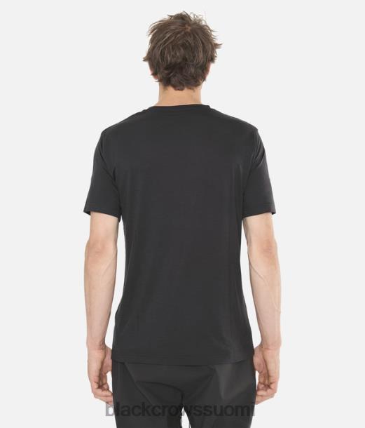 vaatteet Black Crows merinovilla lyhythihainen chevron T-paita musta-keltainen miehet Z848V173