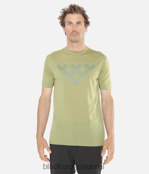 vaatteet Black Crows merinovilla lyhythihainen chevron T-paita oliivinvihreä miehet Z848V156
