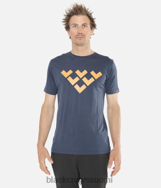 vaatteet Black Crows merinovilla lyhythihainen chevron T-paita tummansininen miehet Z848V164