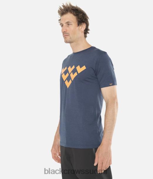 vaatteet Black Crows merinovilla lyhythihainen chevron T-paita tummansininen miehet Z848V164