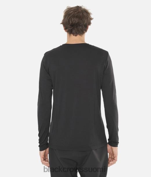 vaatteet Black Crows merinovilla pitkähihainen chevron T-paita musta-keltainen miehet Z848V175