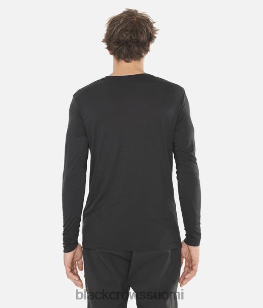 vaatteet Black Crows merinovilla pitkähihainen chevron T-paita musta valkoinen miehet Z848V179