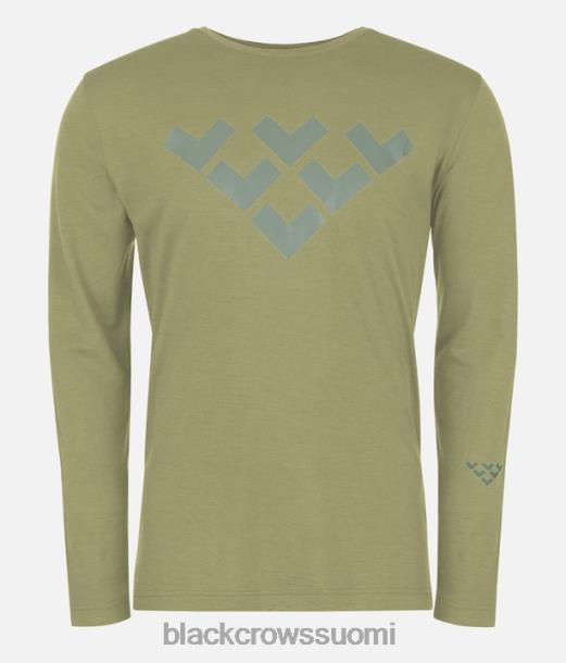 vaatteet Black Crows merinovilla pitkähihainen chevron T-paita oliivinvihreä miehet Z848V153