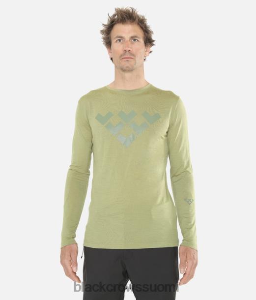 vaatteet Black Crows merinovilla pitkähihainen chevron T-paita oliivinvihreä miehet Z848V153