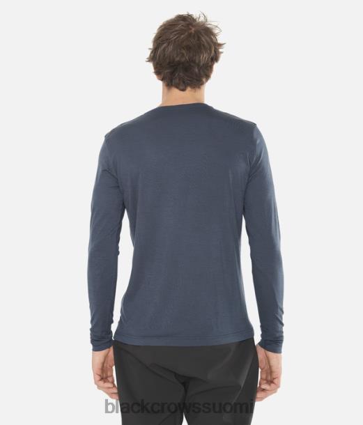 vaatteet Black Crows merinovilla pitkähihainen chevron T-paita tummansininen miehet Z848V165