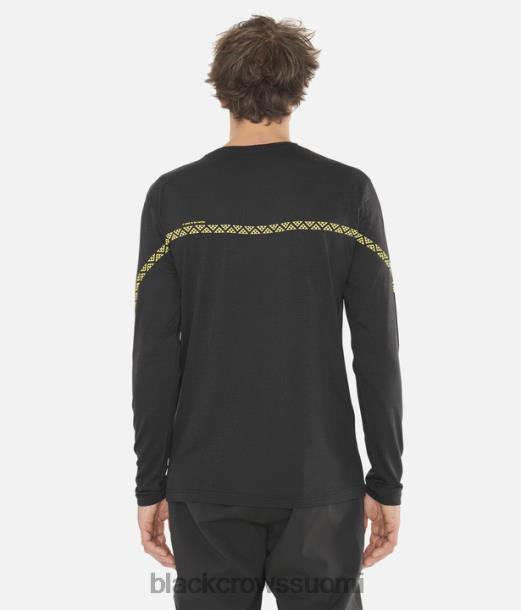 vaatteet Black Crows merinovilla pitkähihainen t-paita musta-keltainen miehet Z848V172