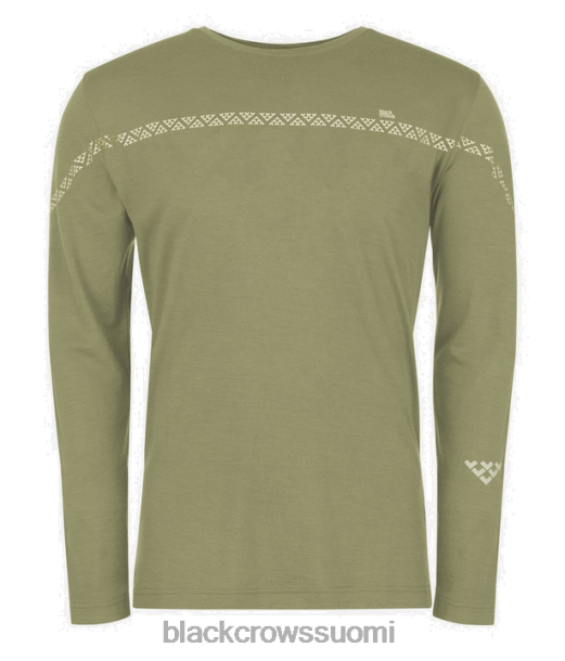 vaatteet Black Crows merinovilla pitkähihainen t-paita oliivinvihreä miehet Z848V152