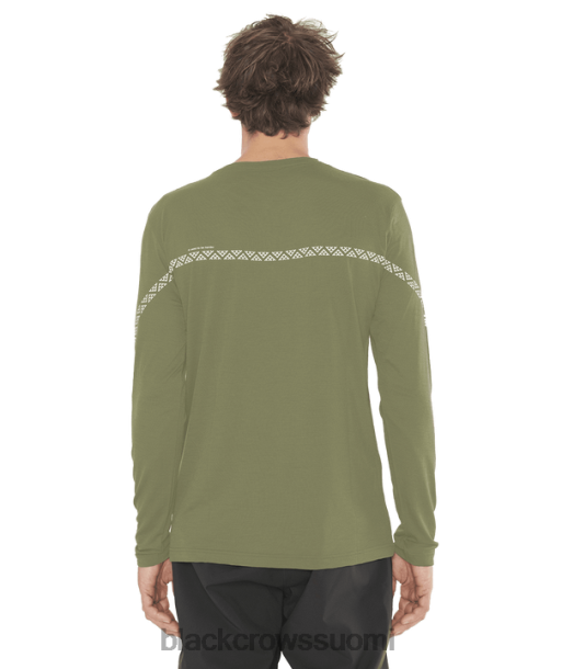 vaatteet Black Crows merinovilla pitkähihainen t-paita oliivinvihreä miehet Z848V152