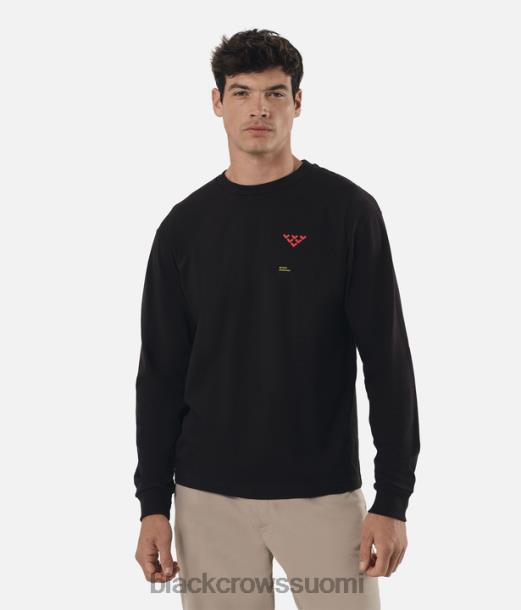 vaatteet Black Crows motto pitkähihainen t-paita musta miehet Z848V191