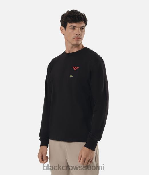 vaatteet Black Crows motto pitkähihainen t-paita musta miehet Z848V191