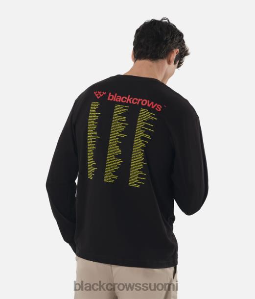 vaatteet Black Crows motto pitkähihainen t-paita musta miehet Z848V191