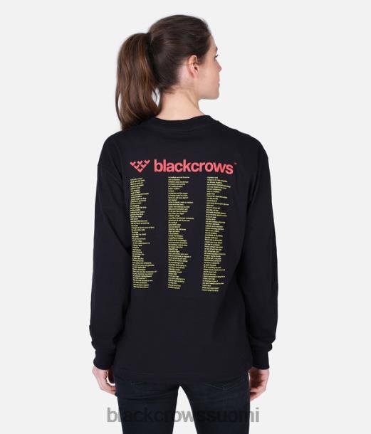 vaatteet Black Crows motto pitkähihainen t-paita musta miehet Z848V191