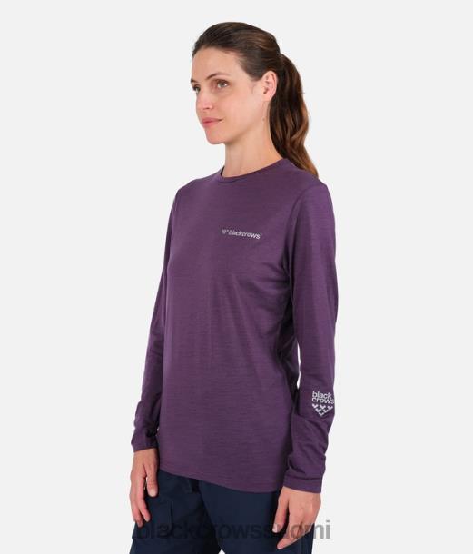 vaatteet Black Crows merino blend pitkähihainen t-paita syvä violetti naiset Z848V269